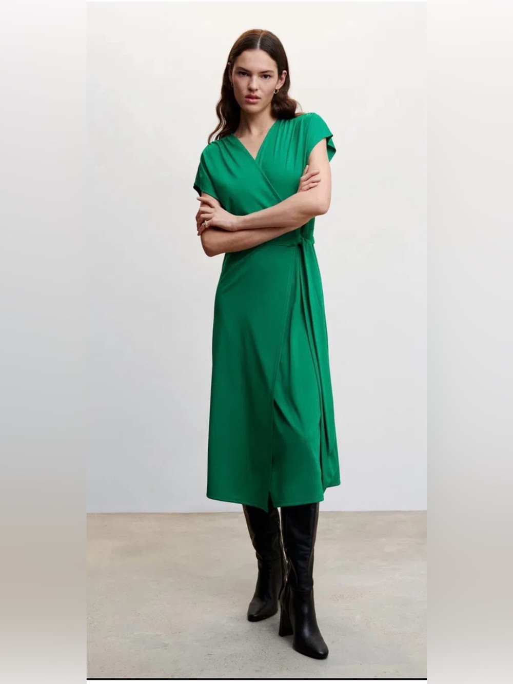 Mango Bow Wrap Dress